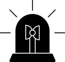 Flat style siren icon in Black and White color. vector