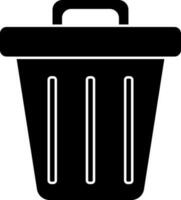 Dustbin icon or symbol in Black and White color. vector