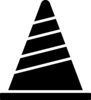 Construction cone icon in Black and White color. vector