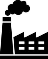 Factory icon in Black and White color. vector