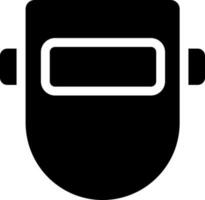 Black and White illustration of welding mask icon. vector