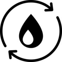 Water reuse icon in Black and White color. vector