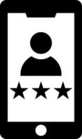 Customer rating app with smartphone icon. vector