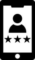 Customer rating app with smartphone icon. vector
