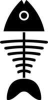 Fish bone sign or symbol in Black and White color. vector