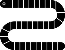Black and white icon of worm. vector