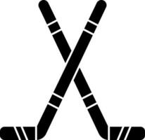 hockey palo icono o símbolo en negro y blanco color. vector