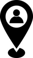 Flat style customer location searching icon. vector