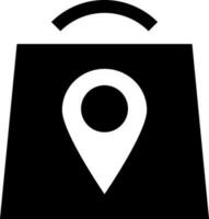 Shopping center location icon in Black and White color. vector