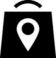 Shopping center location icon in Black and White color. vector