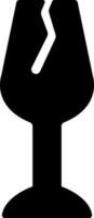 negro y blanco ilustración de roto vaso icono. vector