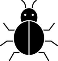 Isolated bug icon in Black and White color. vector