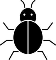 Isolated bug icon in Black and White color. vector