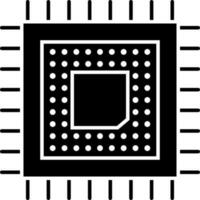 Black and White cpu icon in flat style. vector