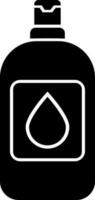 Black and White shampoo bottle in flat style. vector
