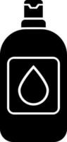 Black and White shampoo bottle in flat style. vector