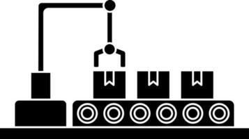 Conveyor belt machinery icon in Black and White color. vector