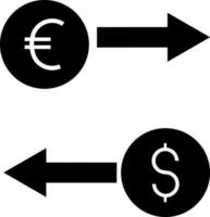 Currency exchange icon in flat style. Glyph sign or symbol. vector