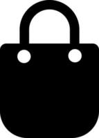 Shopping bag icon in Black and White color. vector
