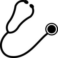 Black stethoscope on white background. vector