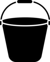 Black bucket on white background. vector