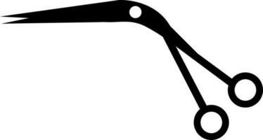 Black medical scissor in flat style. vector