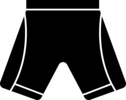 Black and White illustration of short pant icon. vector