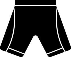 Black and White illustration of short pant icon. vector