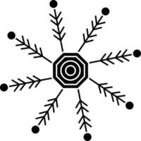 Black and White snowflake icon in flat style. vector