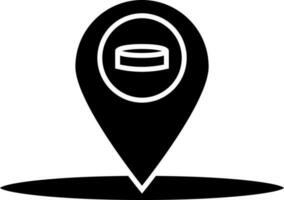 Black and White illustration of location center icon for Hockey game. vector