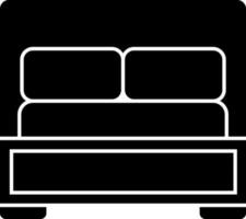 Illustration of a bed icon in Black and White color. vector