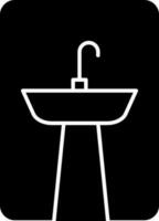 Vector sign or symbol of sink in flat style.