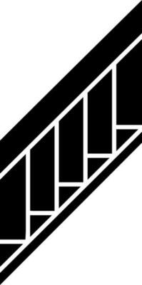 Black and White staircase in flat style. Glyph icon or symbol.