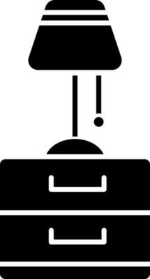 Flat style icon or symbol of table lamp.