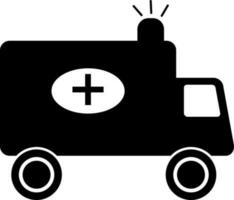 Black and White ambulance in flat style. vector