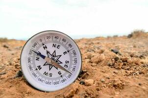 Compass on the ground photo