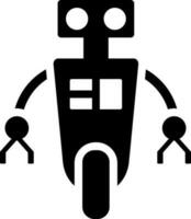 Robot glyph icon in Black and White color. vector