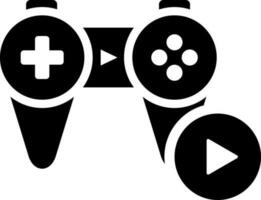Video game play icon in Black and White color. vector