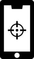 Shooting game target in smartphone icon. vector