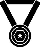 Medal icon or symbol in Black and White color. vector