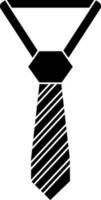 Glyph icon or symbol of tie in Black and White color. vector