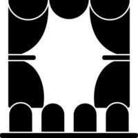 Flat style stage icon in Black and White color. vector
