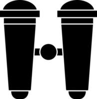 Flat style binoculars icon in Black and White color. vector