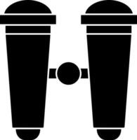 Flat style binoculars icon in Black and White color. vector