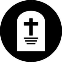 Black and White illustration of graveyard icon. vector
