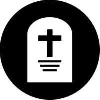 Black and White illustration of graveyard icon. vector