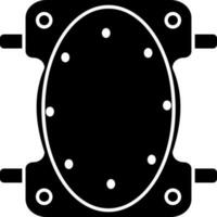 Black and White illustration of knee pad icon. vector