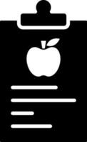 Black and White illustration of nutrition list icon. vector