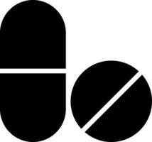 Tablet or pills glyph icon. vector