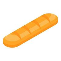Baguette bread icon in orange color. vector
